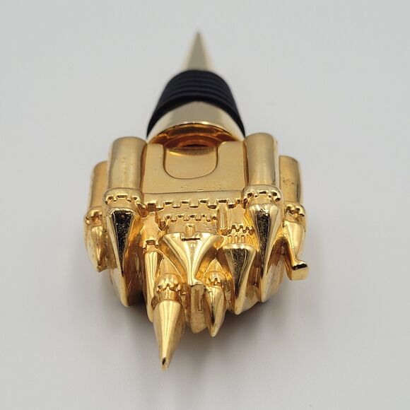 Disneyland Sleeping Beauty Castle Wine Bottle Stopper Magic Kingdom Gold Tone - Picture 4 of 7